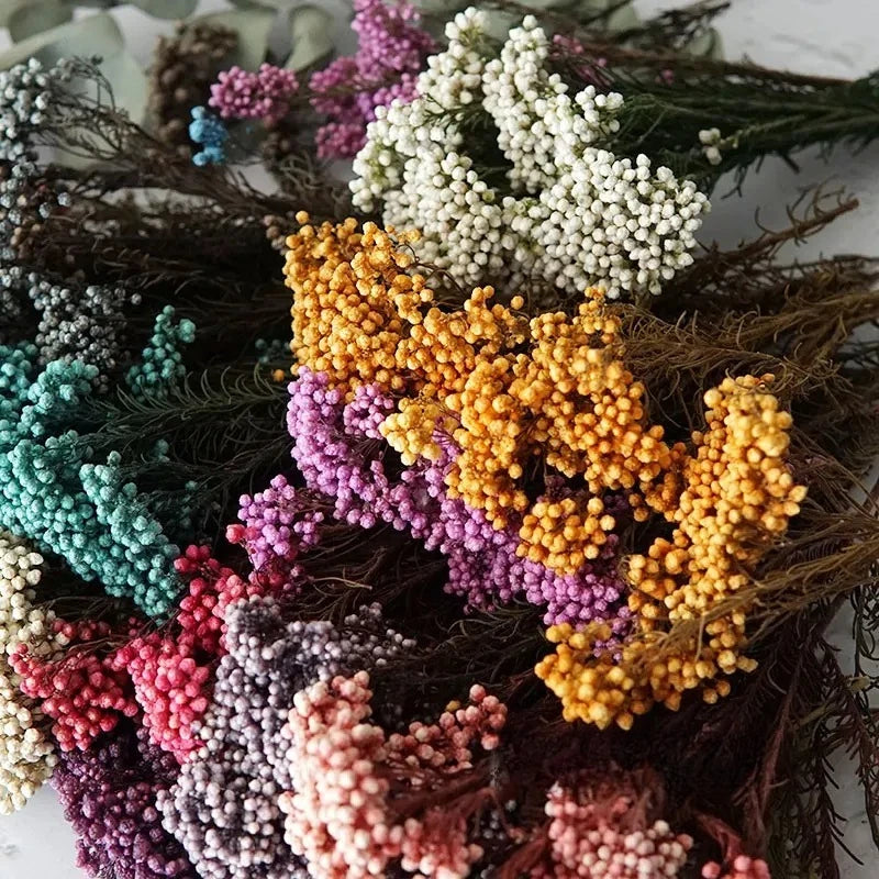 bouquet artificiel multicolore feuilles séchées décoration intérieure anniversaire mariage minimaliste DIY