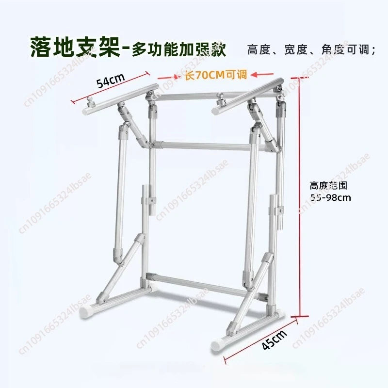 barre soutien réglable structure métallique argentée hauteur variable jusqu'à 90cm moderne minimaliste