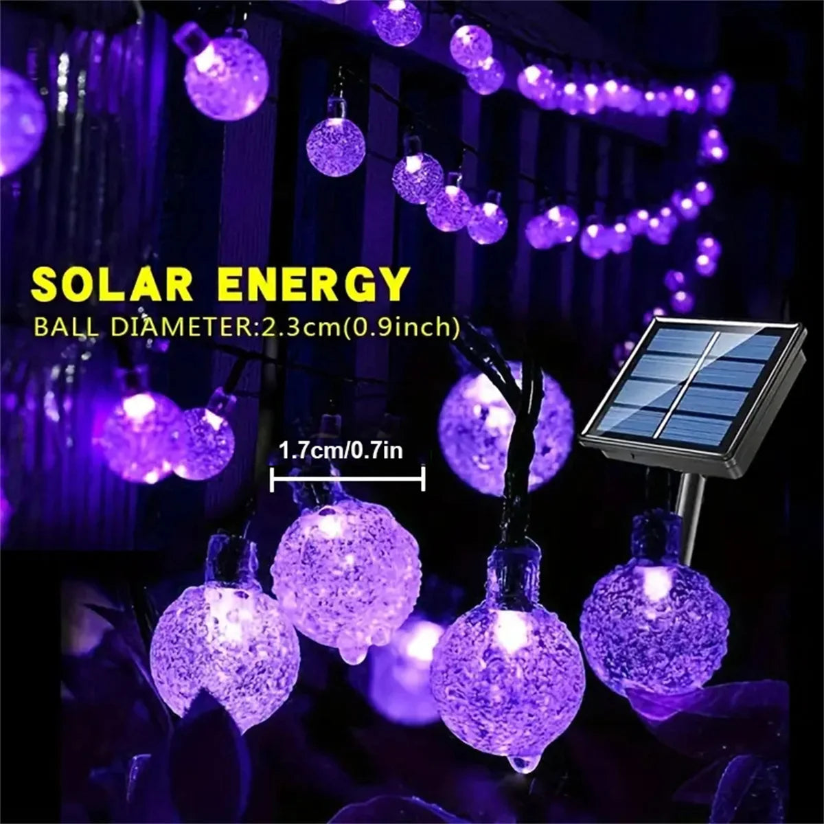 guirlande lumineuse solaire translucides multicolore violet rouge vert bleu jaune blanc chaud clips modernes
