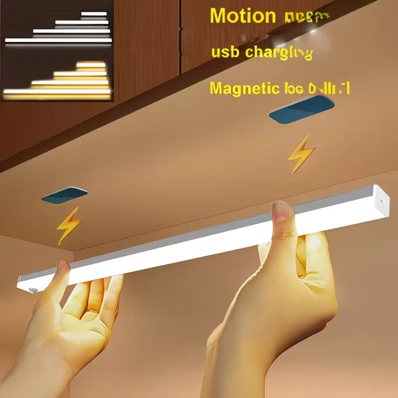 lampe led sans fil détecteur mouvement rechargeable type sous meuble blanc moderne minimaliste adhésif