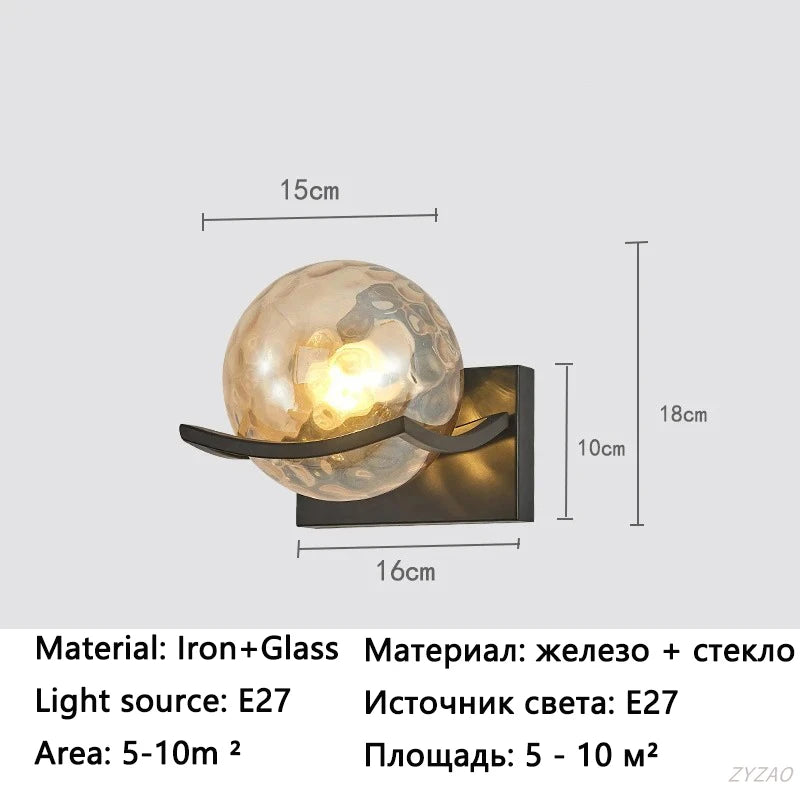 applique murale moderne verre texturé transparent éclairage led fixée mur contemporain chambre veilleuse