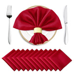 serviettes table satin rouge classiques 30x30cm coton opaques