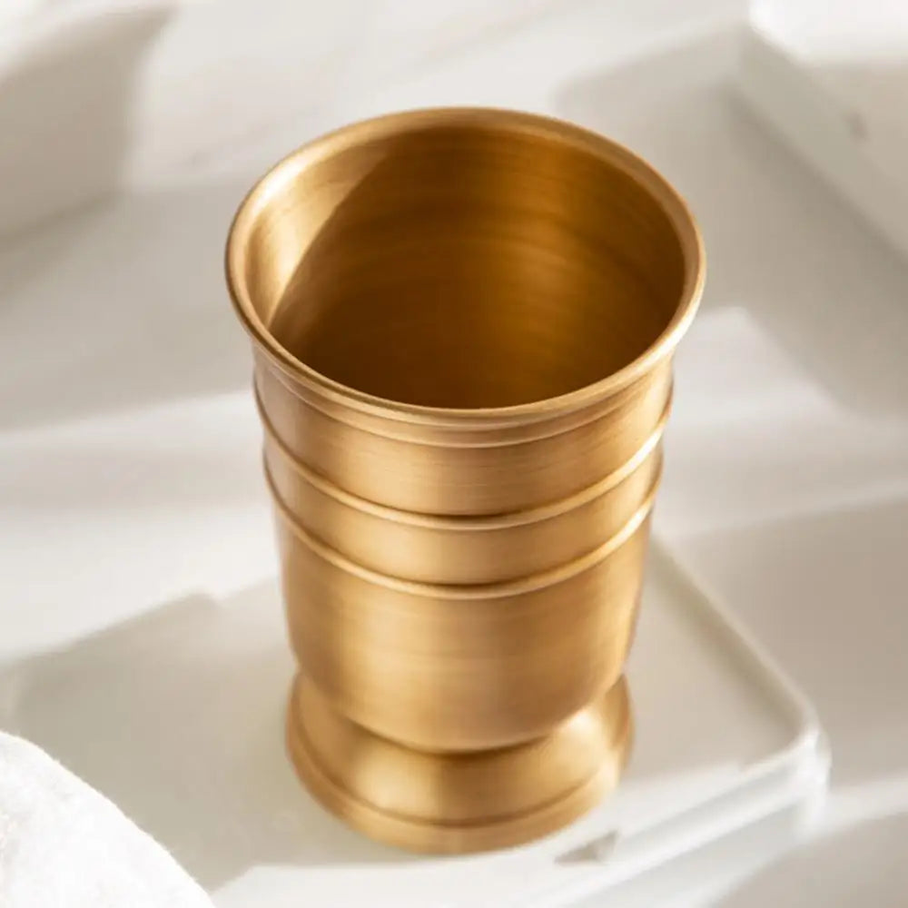 ensemble salle bain doré tasse dents distributeur savon tasse boire support savon pot coton