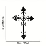décoration murale croix noire ornement métal gothique fixation adhésif