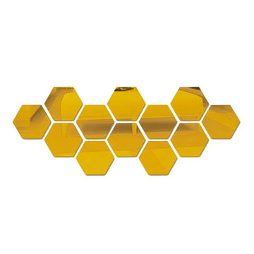 miroirs hexagonnels adhésifs modernes minimalistes noirs blancs 46x40mm 80x70mm 100x85mm