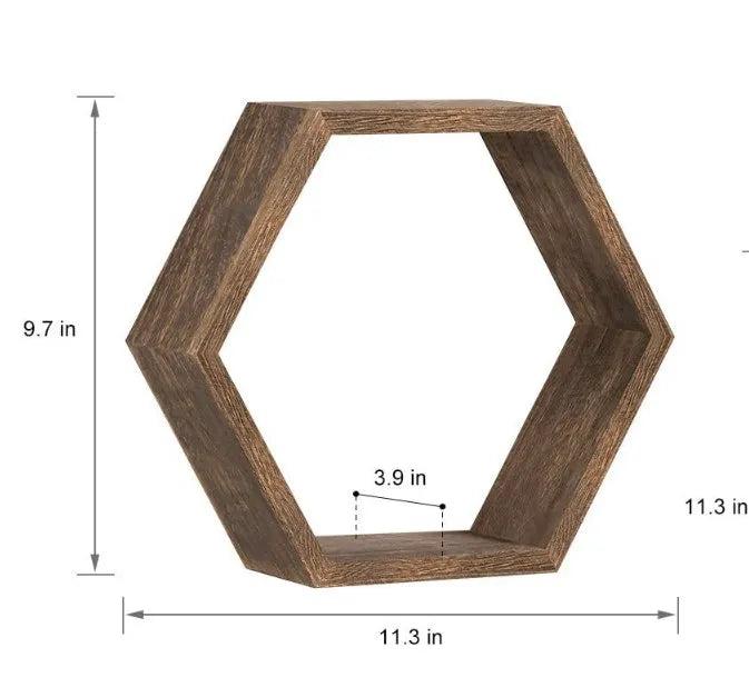 étagères murales hexagonales bois naturel moderne minimaliste protection mousse inclusion montage intégré salon.storage
