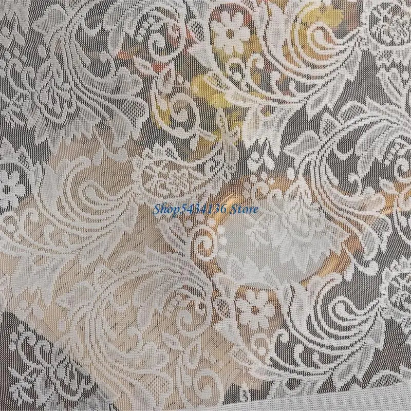 rideaux blancs motifs floraux transparents romantique vintage salon chambre