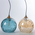 Suspension lumineuse moderne bleu clair vert foncé texture ondulée élégante chambre salon
