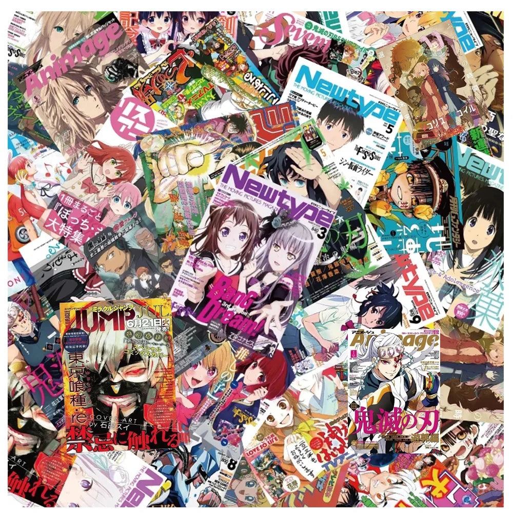 affiche anime stickers autocollants attaque titan ghoul dessin animé moderne populaire magasin multicolore illustrations
