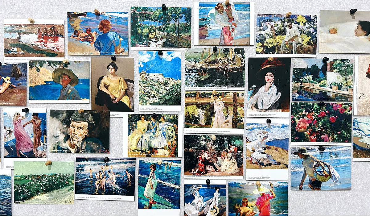 cartes postales artistes classiques divers motifs clips inclusion pack thirty pieces