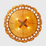 lampe suspendue moderne salon étude verte orange verre translucide circulaire chambre