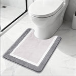 tapis toilette moderne gris clair pelucheux super absorbant antidérapant tissu microfibre chenille memory foam