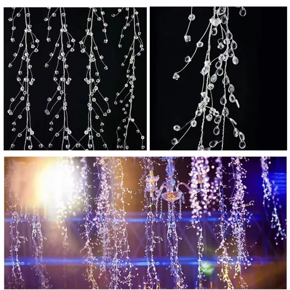 guirlande lumineuse goutte transparentes moderne décoration mariage bricolage 100cm 120cm 130cm 150cm