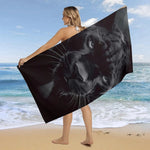 serviette plage imprimée léopard noir blanc séchage rapide absorption rapide 100% polyester moderne graphique
