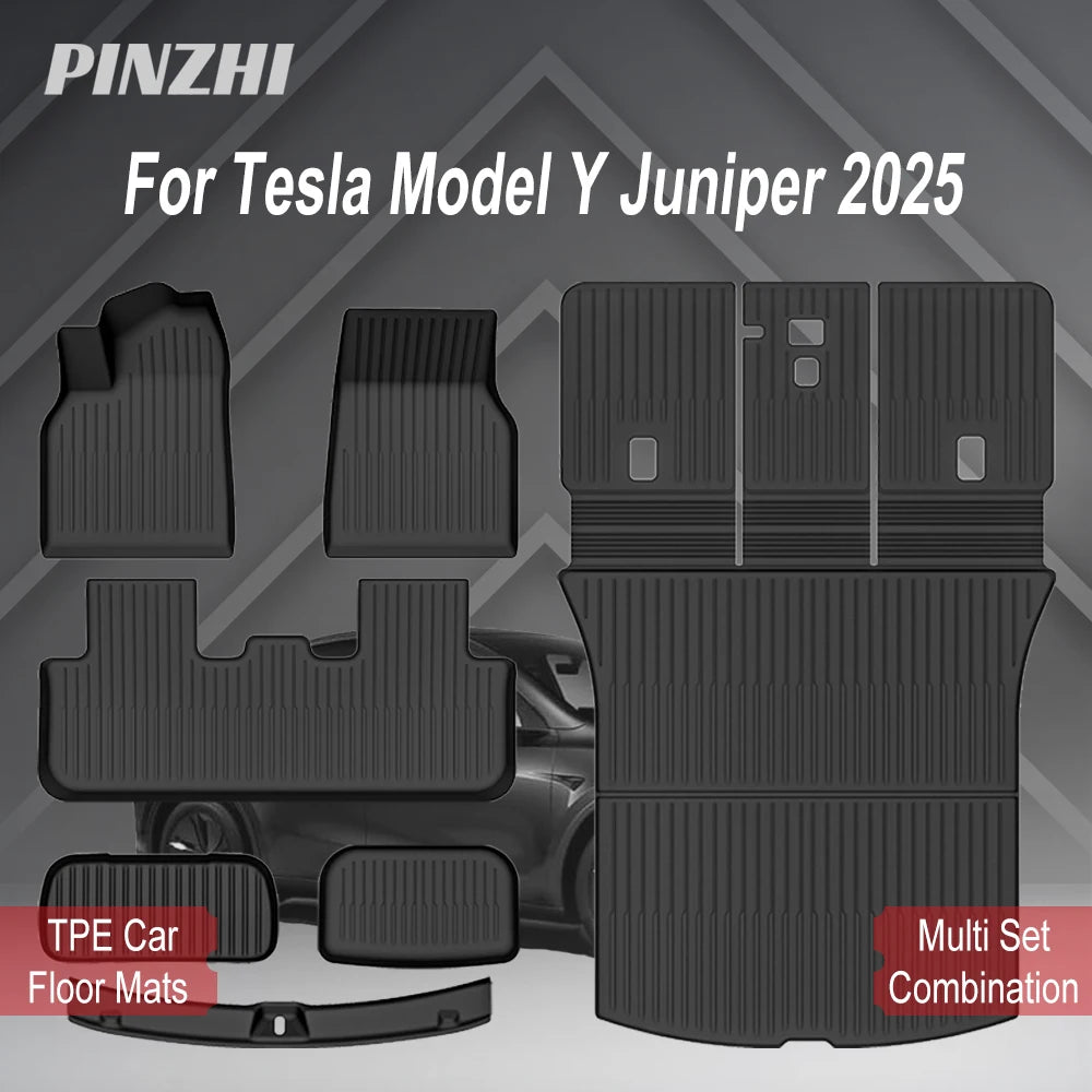 tapis sol voiture tesla model noir rayures horizontales moderne résistants lusure 10pcs sets