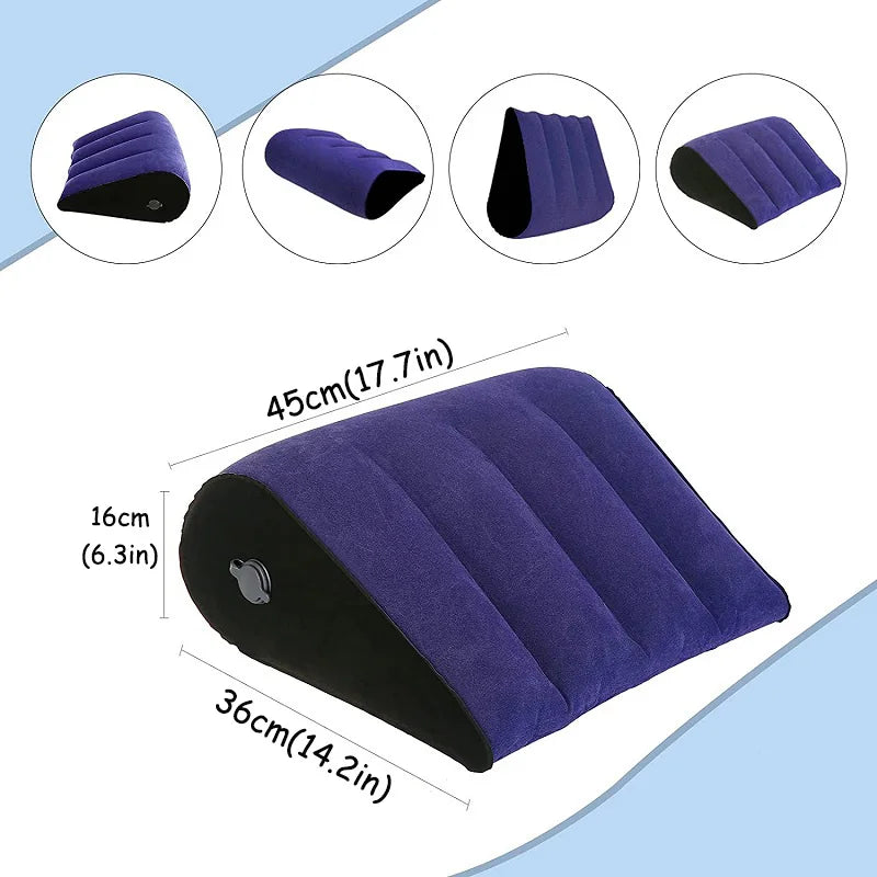 coussin d'angle velours violet noir confortable gonflable corps literie voyage