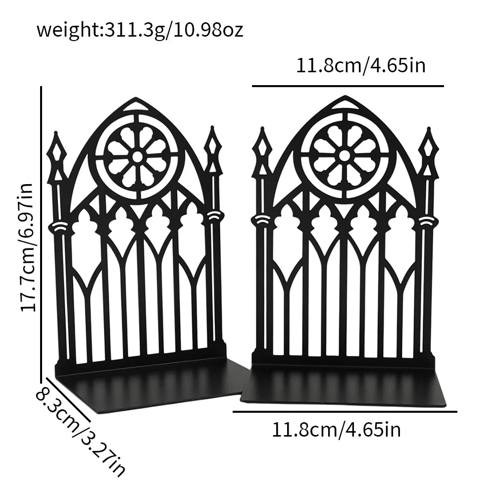 étuis livres gothiques métal motifs géométriques antiderapant noir decoration maison