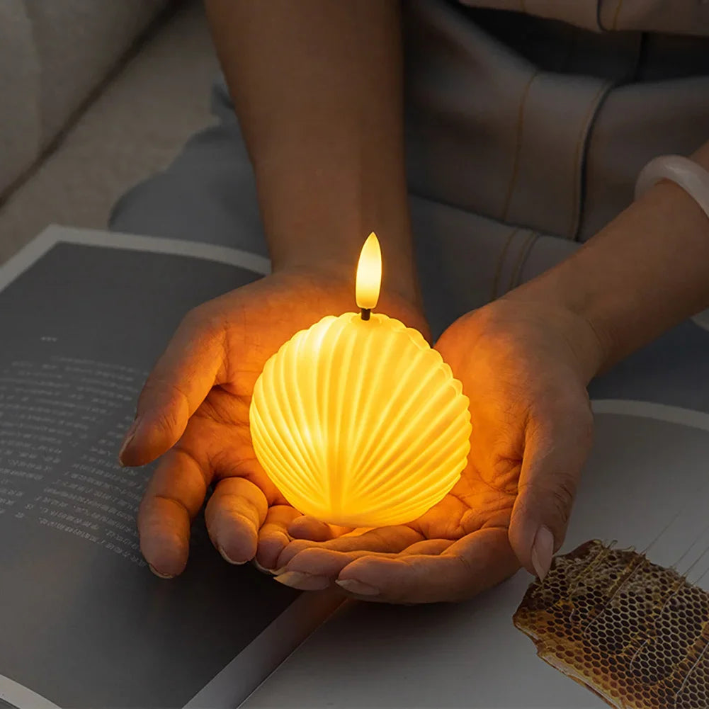bougies led sans flamme moderne rayures verticales blanc opalescent ambiance mariage centro mesa