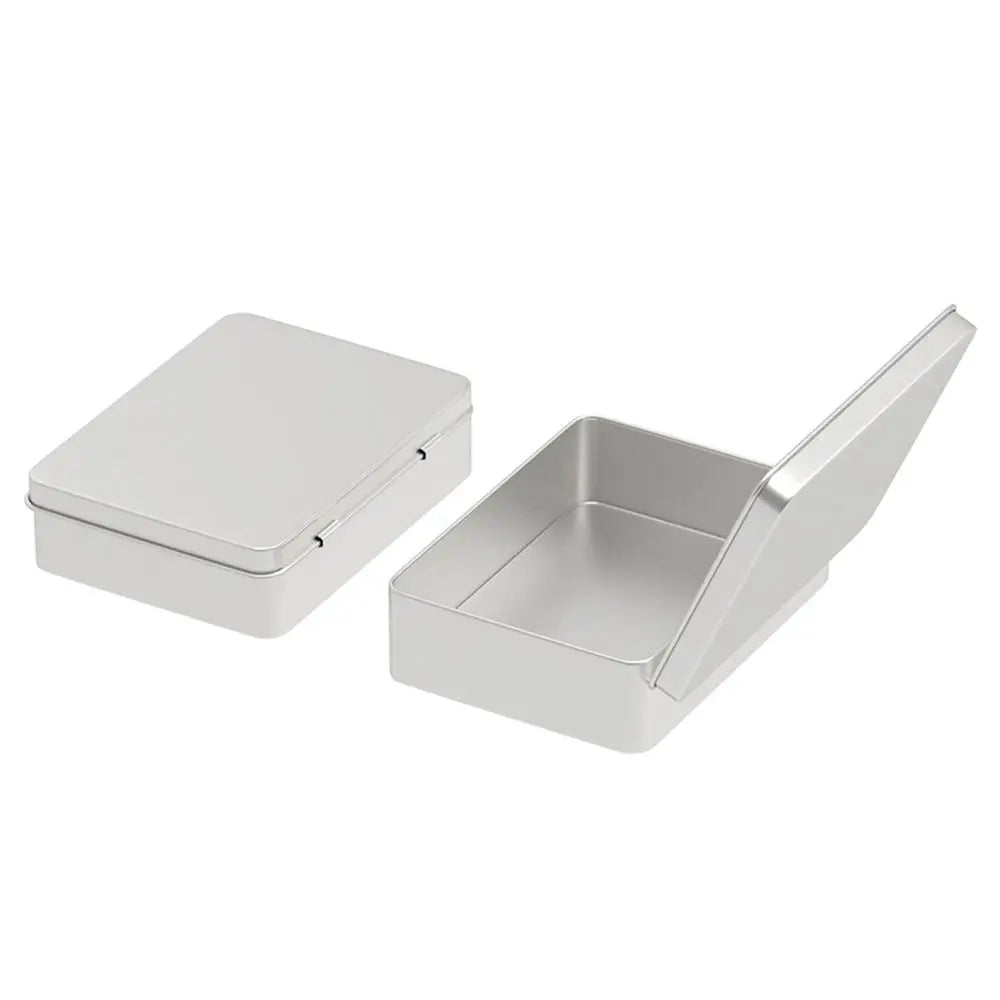 boîte rangement métal argenté moderne boîte cosmétique storage box respectueux environnement 95x70x25mm