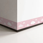 ruban decoratif adhesif nuages coeurs rose clair mur chambre enfants decoration intérieure