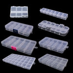 boîtes rangement transparentes modernes 10 compartiments 15 compartiments poignées bijoux fournitures artisanales