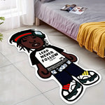 tapis personnalisé dessin animé moderne noir blanc rouge vert bleu gris beige