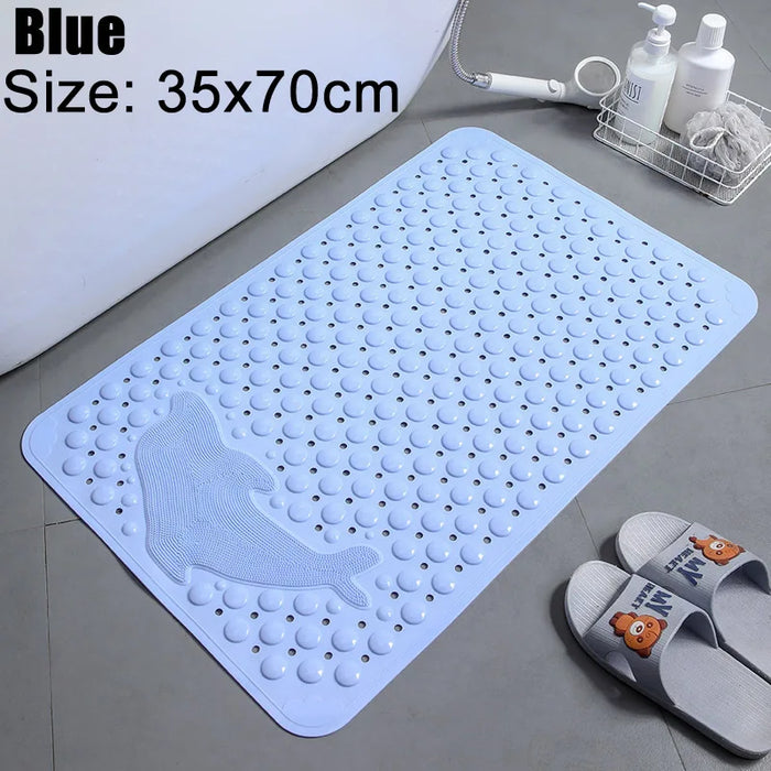 tapis bain transparent antidérapant motif animal poissons oiseaux moderne salle bain 38x69cm