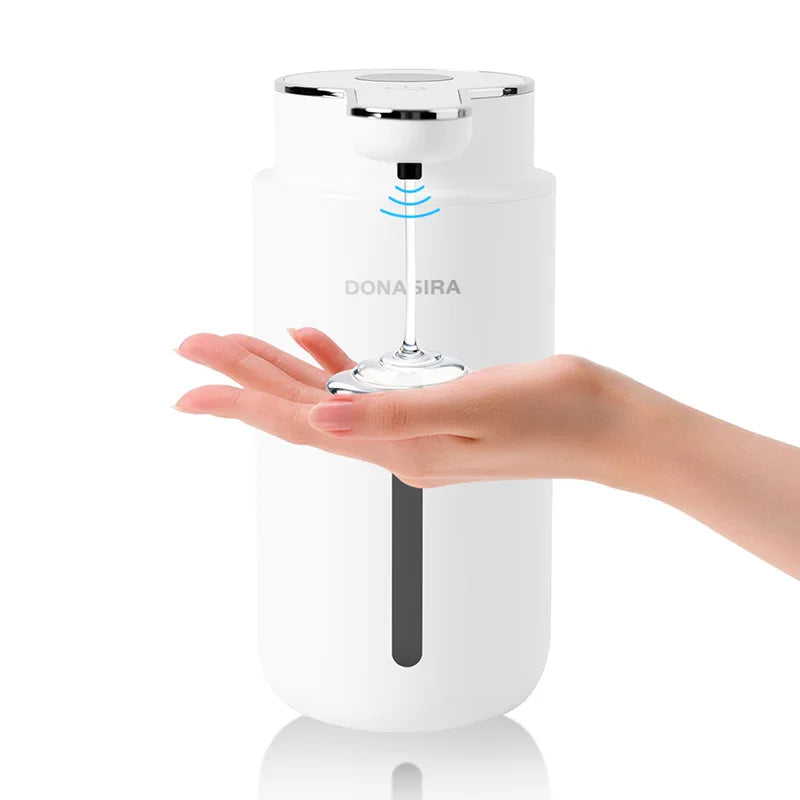 distributeur savon automatique blanc moderne mousse liquide tactile numerique rechargeable echangement flacons