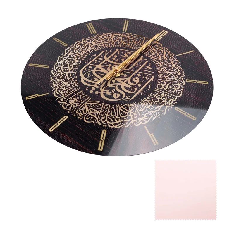 horloge murale ornementale artisanale noir doré arabesque décoration murale intérieure musulman