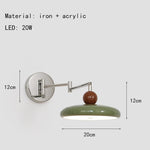 lampe murale led moderne rétractable rotative fer blanc chambre cuisine salle bain