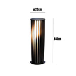 lampe extérieure moderne noir rayures dorées ip65 led waterproof 40cm base plate