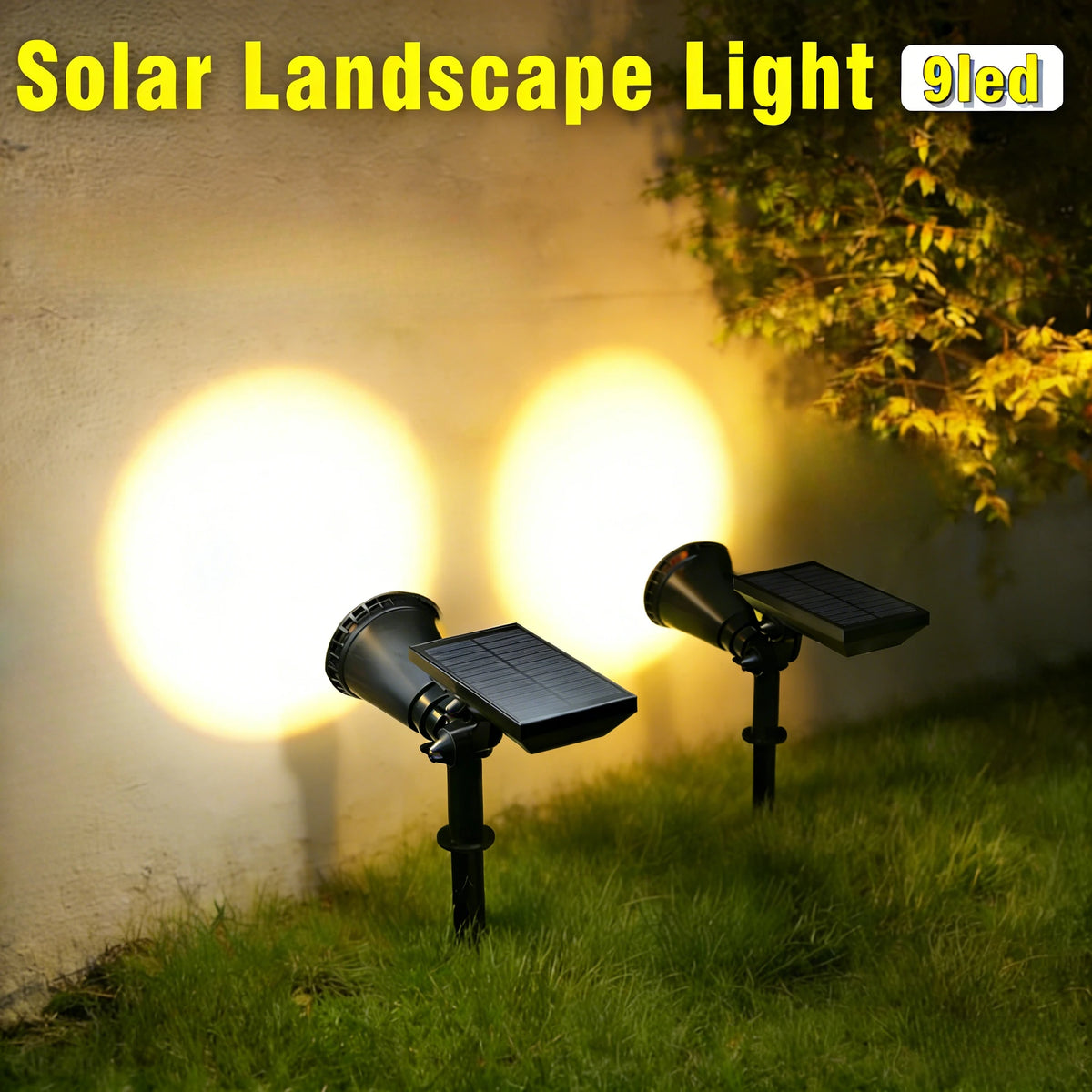 projecteur solaire led noir moderne réglable extérieur jardin patio allée