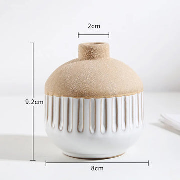 vase moderne blanc rayures minimalistes deco intérieur plante artificielle porcelainemodele unique
