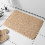 tapis bain rose clair gris texture galet velours moderne antidérapant microfibre salle bain
