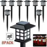 lumière solaire extérieure classique noir carreaux blancs stake jardin pack led imperméable ip65
