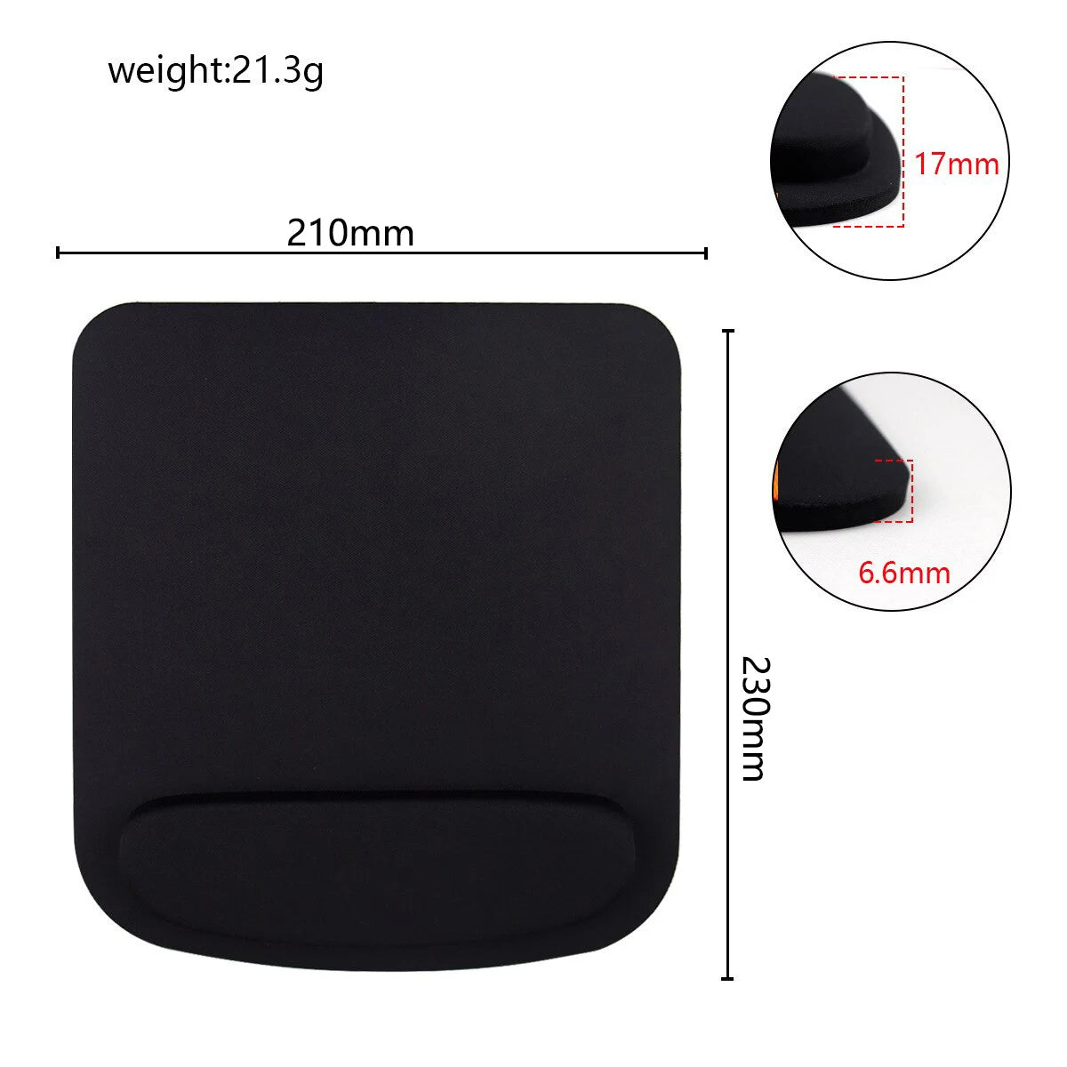 tapis souris ergonomique noir gris orange rouge adhésif doux moderne fonctionnel repose poignet