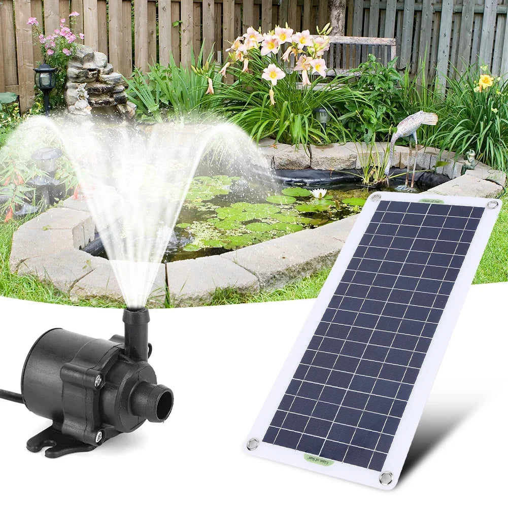 pompe eau solaire panneau noir cellules solaires kit fontaine aquariums bassinsextérieur