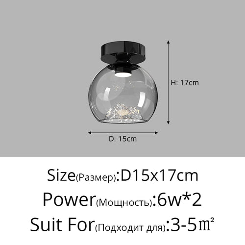 lustre suspension moderne verre transparent noir plusieurs globes led salon salle manger intérieur
