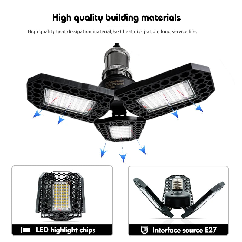 lampe led pliable noir grille hexagonale moderne e27 30000h 2000lm 85v265v cold warm white