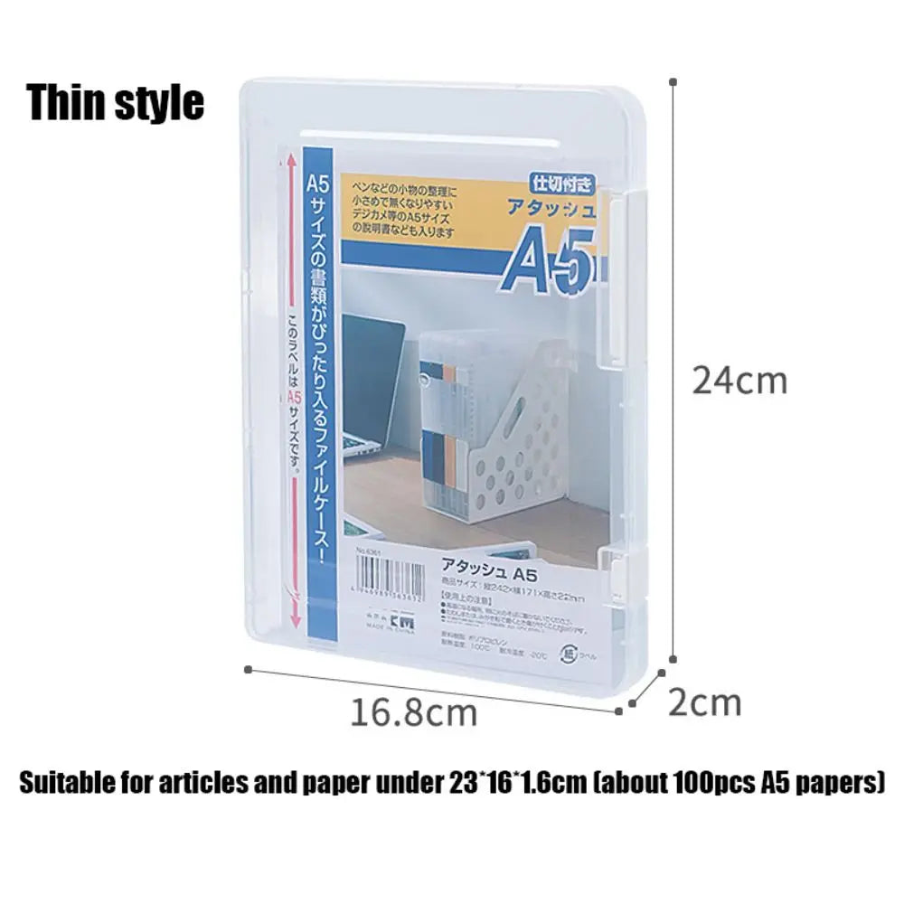 boîte rangement transparente documents clips moderne organisation dossiers a4 a5 plastique durable portable