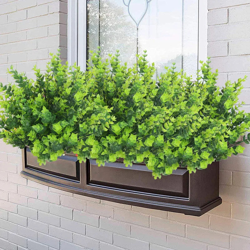 feuilles eucalyptus vertes artificielles plantes plastique decoration maison exterieur branche rustique 35cmSuspensionsMetalliques PotsTerreCuite JardiniereBois
