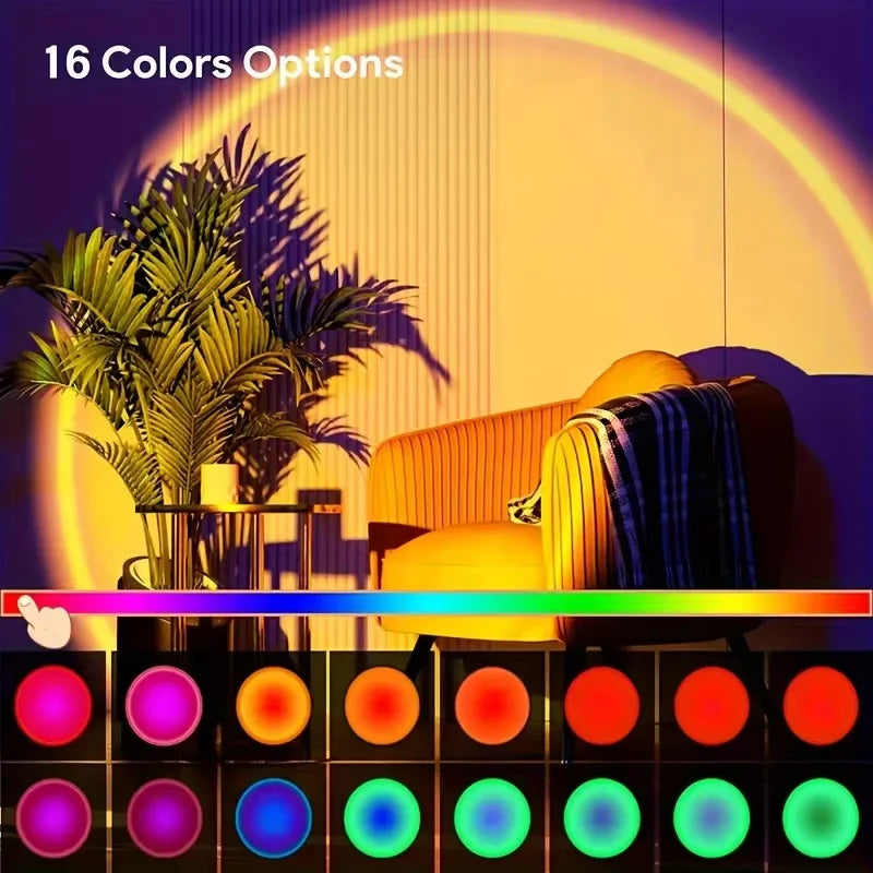 veilleuse led change couleur 16 options lumiere lune ambre rouge verte bleue télécommande moderne