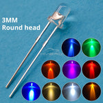 diodes led bleu vert rouge blanc rose violet orange 3mm round transparent 1000 pièces