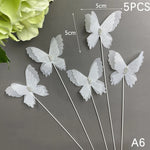 décoration gâteau papillon clips blanc rose doré festive anniversaire mariage féerique