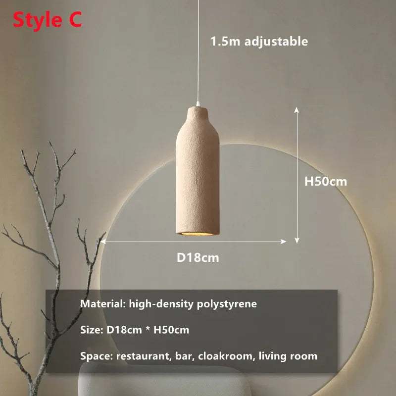 suspension lampes modernes polymère beige texture granulée opaques