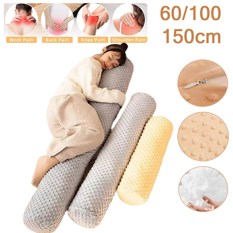 coussin ergonomique beige texture pointillée contemporain zip invisible amovible lavable 60cm 100cm