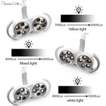 lampe dentaire led sans ombre réglable moderne blanc six sources lumineuses