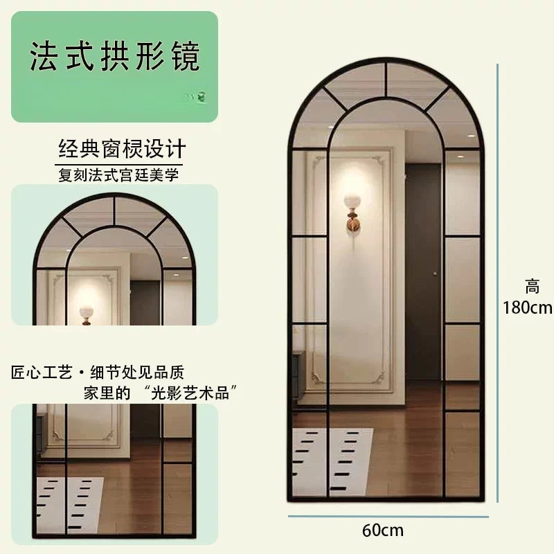 miroir noir moderne rétro géométrique ligne droite courbe mur chambre coucher