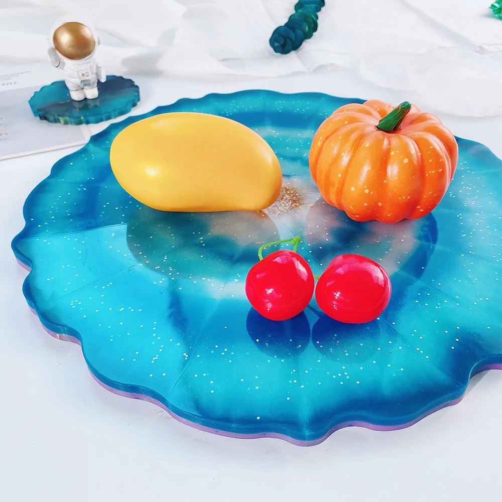 Exemple de sous-verre en plâtre créé avec le moule rond