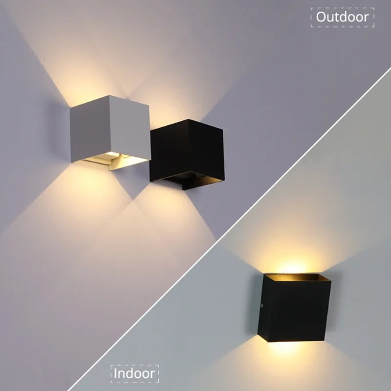 applique murale led moderne noir blanc argent or ip65 résistante 110v 240v